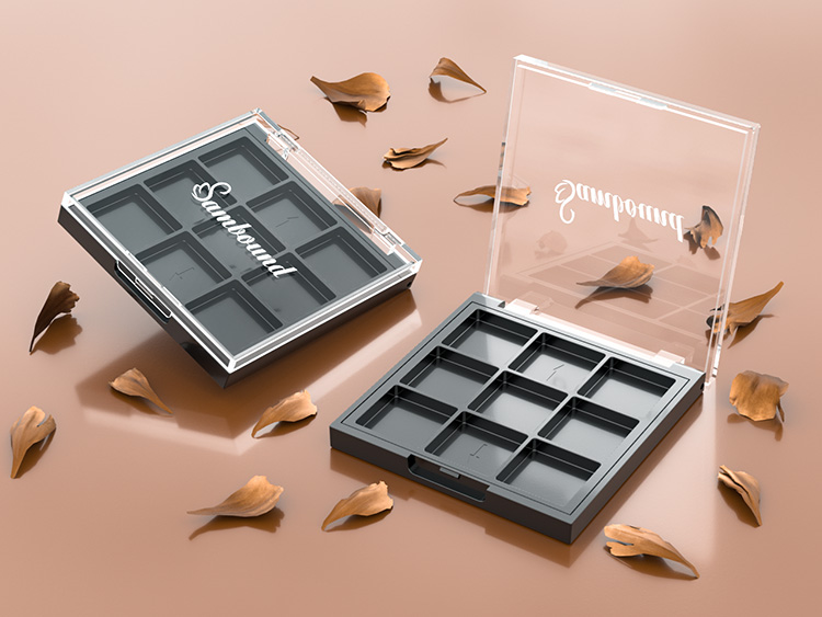 九宮格透明蓋眼影盤(pán)包裝注塑件