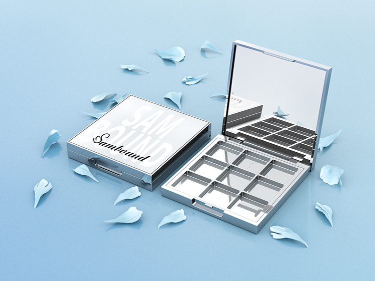 電鍍銀色空眼影盤(pán)注塑加工